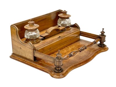 Lot 30 - A late Victorian olive wood desk stand.