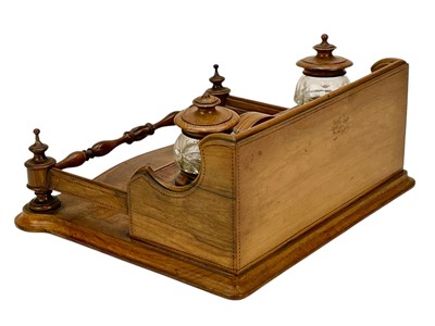 Lot 30 - A late Victorian olive wood desk stand.