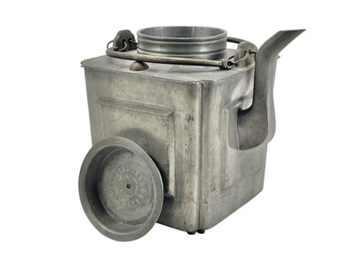 Lot 673 - A Chinese pewter teapot and cover.