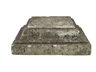Lot 31 - A carved marble stepped plinth base.