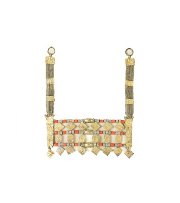Lot 680 - A framed Omani 'Shibgat' necklace.