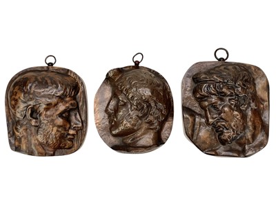 Lot 63 - Three 19th century French bronze wall plaques.