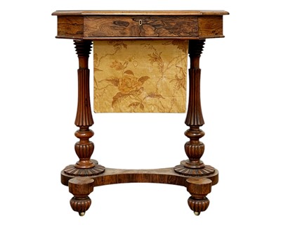 Lot 416 - An early Victorian rosewood work table, probably by Gillows.