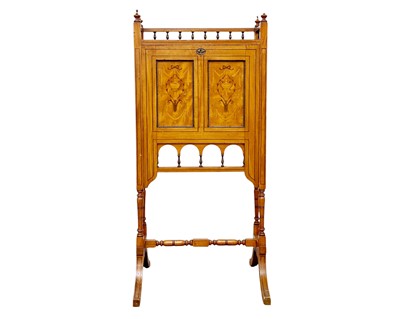 Lot 451 - A Victorian Aesthetic movement satinwood lady's writing desk.