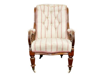 Lot 528 - An early Victorian mahogany armchair.