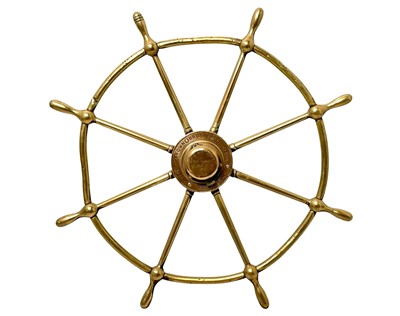 Lot 217 - HMS Ark Royal (RO9), the brass ship's wheel.