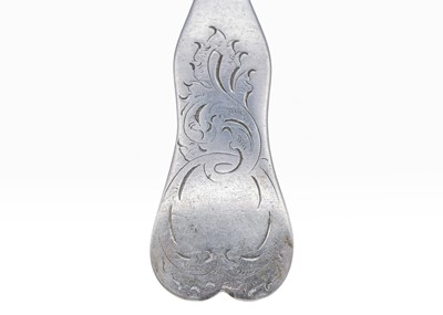 Lot 7 - A set of six Austrian-Hungarian silver tablespoons.