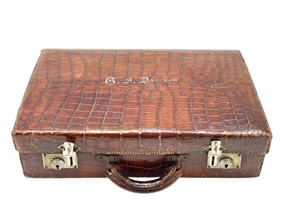 Lot 20 - A small crocodile attache or briefcase.