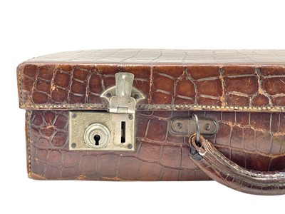 Lot 20 - A small crocodile attache or briefcase.