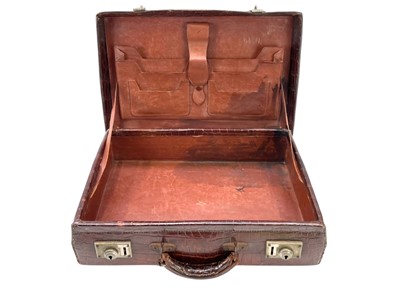 Lot 20 - A small crocodile attache or briefcase.