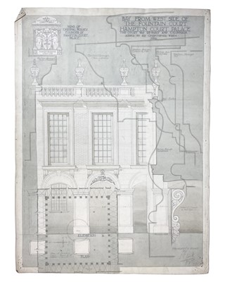 Lot 255 - An Architectural Study of the Bay from West Side of The Fountain Court, Hampton Court Palace