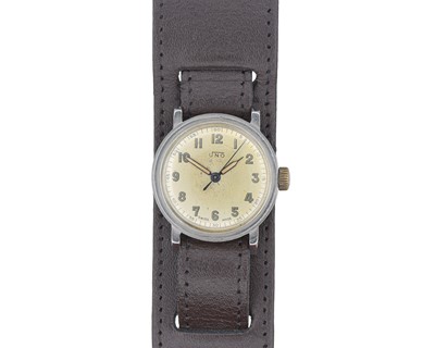 Lot 1057 - UNO - A 1950's military stainless steel gentleman's manual wind wristwatch.