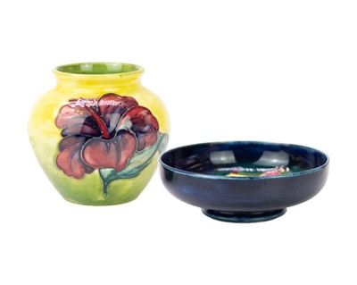 Lot 264 - Hibiscus and Freesia pattern Moorcroft pottery.