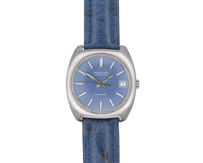 Lot 1095 - MONTINE - An electronic stainless steel gentleman's wristwatch.