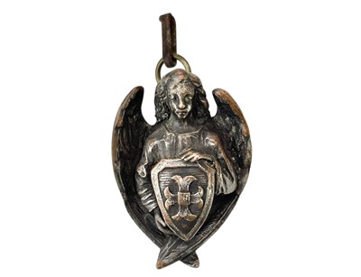 Lot 9 - A silvered bronze small pendant or mount.