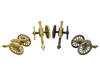 Lot 56 - Four field artillery model desk cannons.