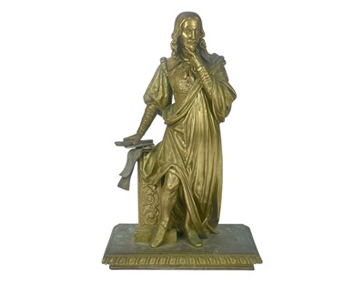 Lot 93 - A French bronze figure of an artist.