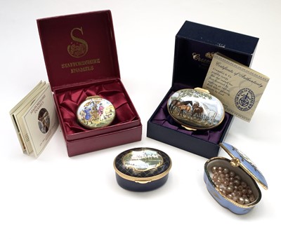 Lot 2497 - An enamel box by Crummles, two other enamel...