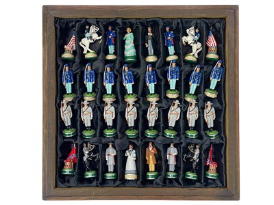 Lot 9 - An American Civil War themed chess set.