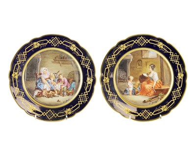 Lot 261 - A pair of continental porcelain plates.