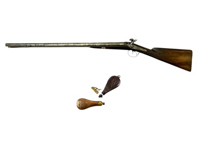 Lot 189 - A double-barrel percussion sporting shotgun by Harvey & Son, Exeter.