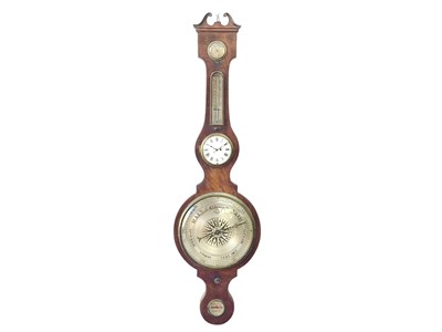 Lot 234 - A Regency mahogany combined wheel barometer/timepiece.