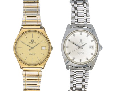 Lot 1192 - TISSOT - A T.12 Seastar Visodate automatic gentleman's bracelet wristwatch.