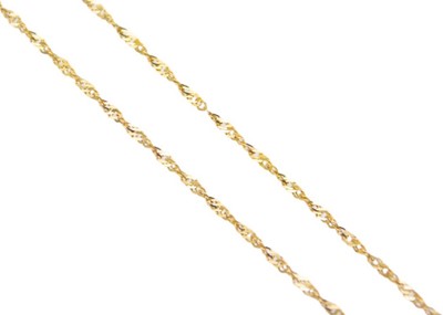 Lot 63 - A 9k gold Singapore-link chain.