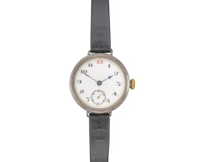 Lot 1061 - ROLEX - A silver-cased manual wind lady's wristwatch.