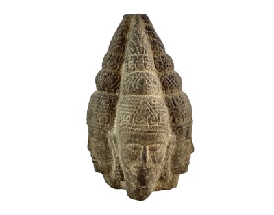 Lot 726 - A Khmer type granite triple head.