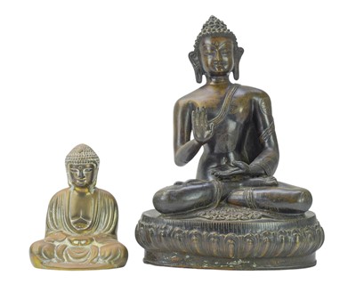 Lot 752 - A Thai bronze figure of Buddha.