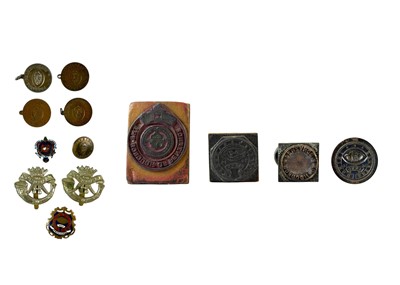 Lot 216 - Borough of Penzance interest, three borough stamps, printers' stamp, fobs, and similar.