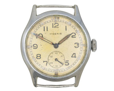 Lot 1059 - MOERIS - A WW2 military 'ATP' stainless steel gentleman's manual wind wristwatch.