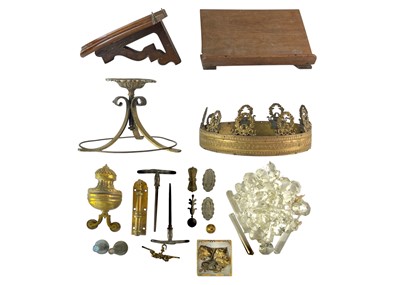 Lot 67 - A 19th century gilt brass and glass chandelier with laurel wreath decoration.