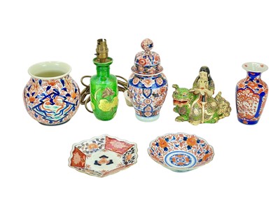 Lot 650 - An Imari vase and cover.