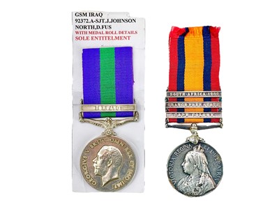 Lot 525 - A Queens South Africa medal to Pte J Lynch Bedfors Regt.