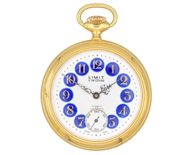 Lot 1140 - A Limit Incabloc gold-plated keyless wind pocket watch.