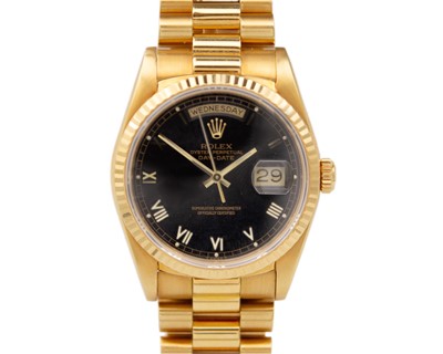 Lot 1008 - ROLEX - A fine 18k Oyster Perpetual Day-Date gentleman's wristwatch ref. 18238.