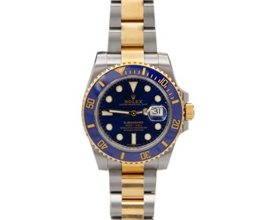 Lot 1014 - ROLEX - A fine Submariner Oyster Perpetual Date gold and stainless steel watch ref. 116613.