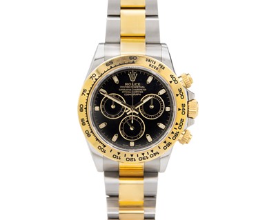 Lot 1001 - ROLEX - A fine Cosmograph Daytona 18k and steel gentleman's wristwatch ref. 116503.