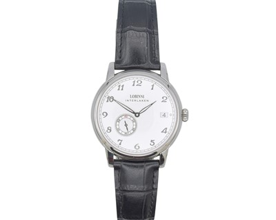 Lot 1003 - LOBINNI INTERLAKEN - A stainless steel gentleman's automatic wristwatch.
