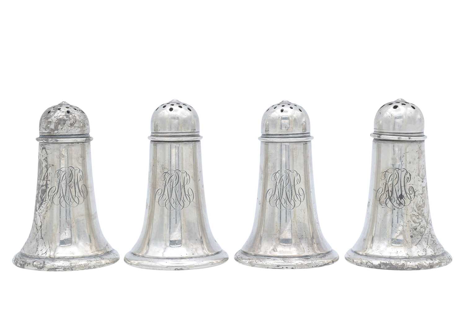 Lot 14 - Four Gorham Sterling silver pepperettes for J.E. CALDWELL & Co.