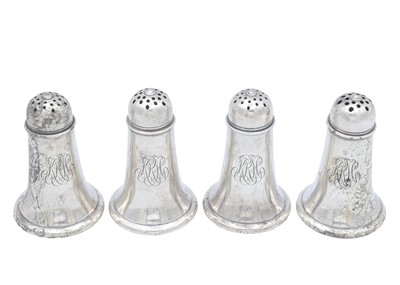 Lot 14 - Four Gorham Sterling silver pepperettes for J.E. CALDWELL & Co.