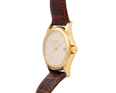 Lot 1005 - PATEK PHILIPPE - A fine Calatrava 18k gentleman's automatic wristwatch.