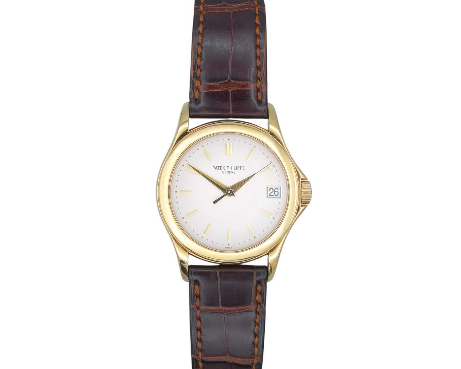 Lot 1005 - PATEK PHILIPPE - A fine Calatrava 18k gentleman's automatic wristwatch.