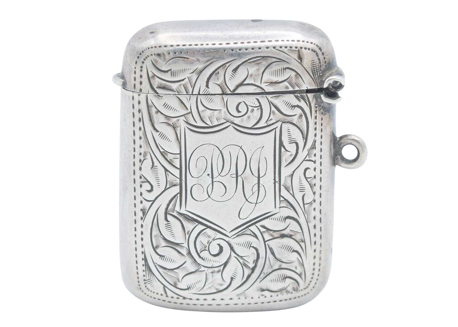 Lot 12 - A George V silver match holder/vesta case.