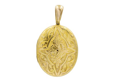 Lot 53 - A Victorian high purity gold locket pendant.