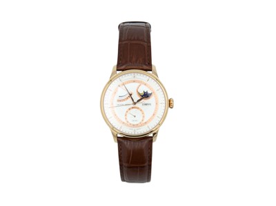 Lot 1023 - LOBINNI - A gold plated chronograph moon-phase gentleman's automatic wristwatch.