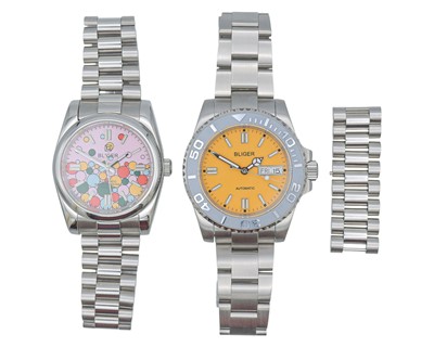 Lot 1032 - BLIGER - Two stainless steel automatic gentleman's wristwatches.