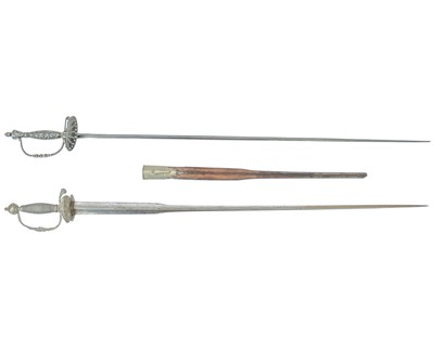 Lot 201 - An early George III silver hilted short sword or rapier.